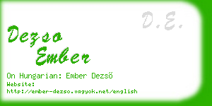 dezso ember business card
