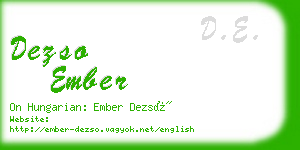 dezso ember business card